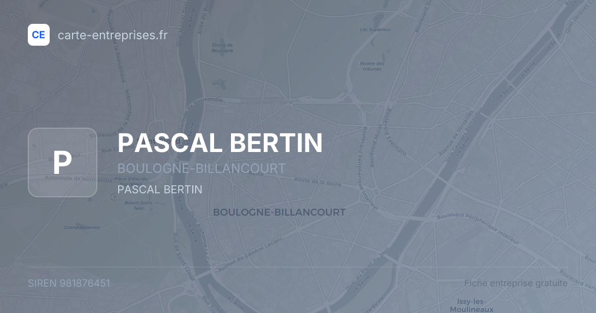 PASCAL BERTIN — 981876451 — fiche entreprise