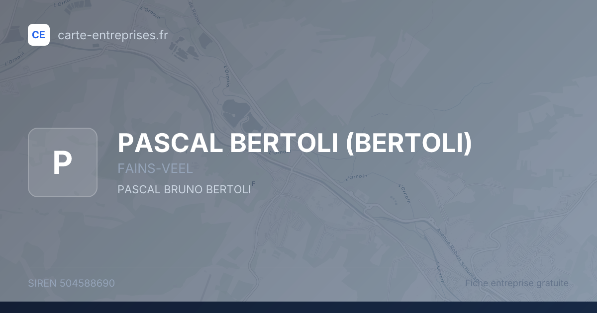 PASCAL BERTOLI (BERTOLI) — 504588690 — fiche entreprise