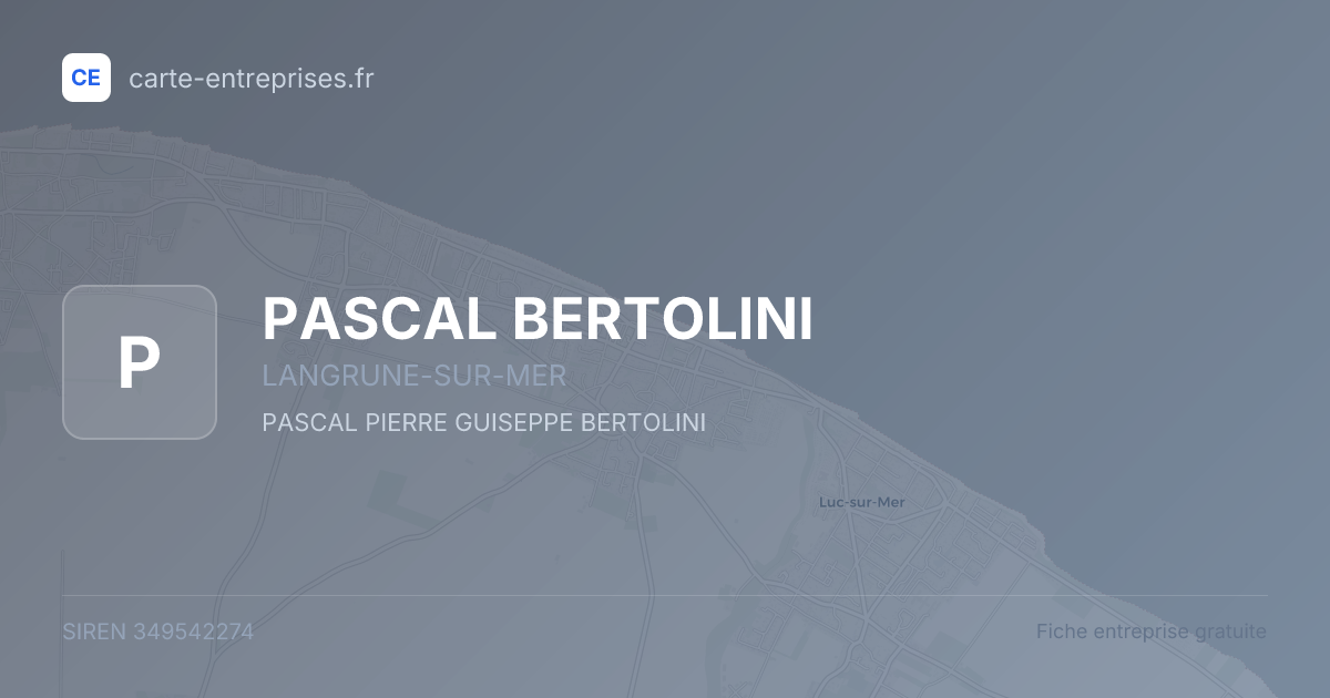 PASCAL BERTOLINI — 349542274 — fiche entreprise