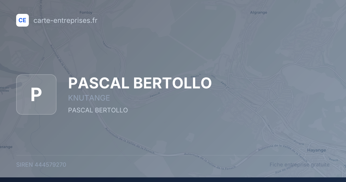 PASCAL BERTOLLO — 444579270 — fiche entreprise