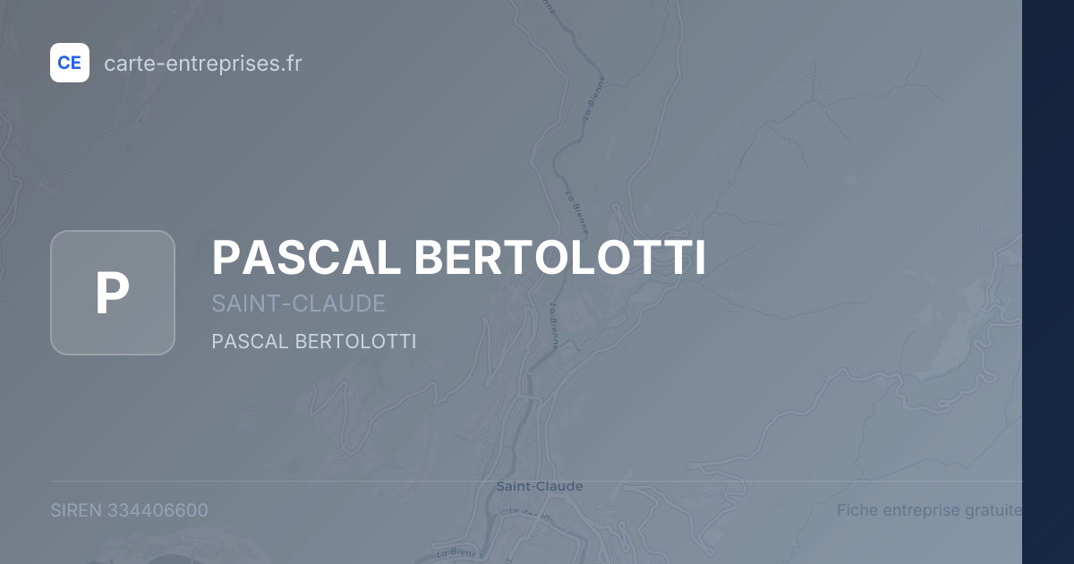 PASCAL BERTOLOTTI — 334406600 — fiche entreprise