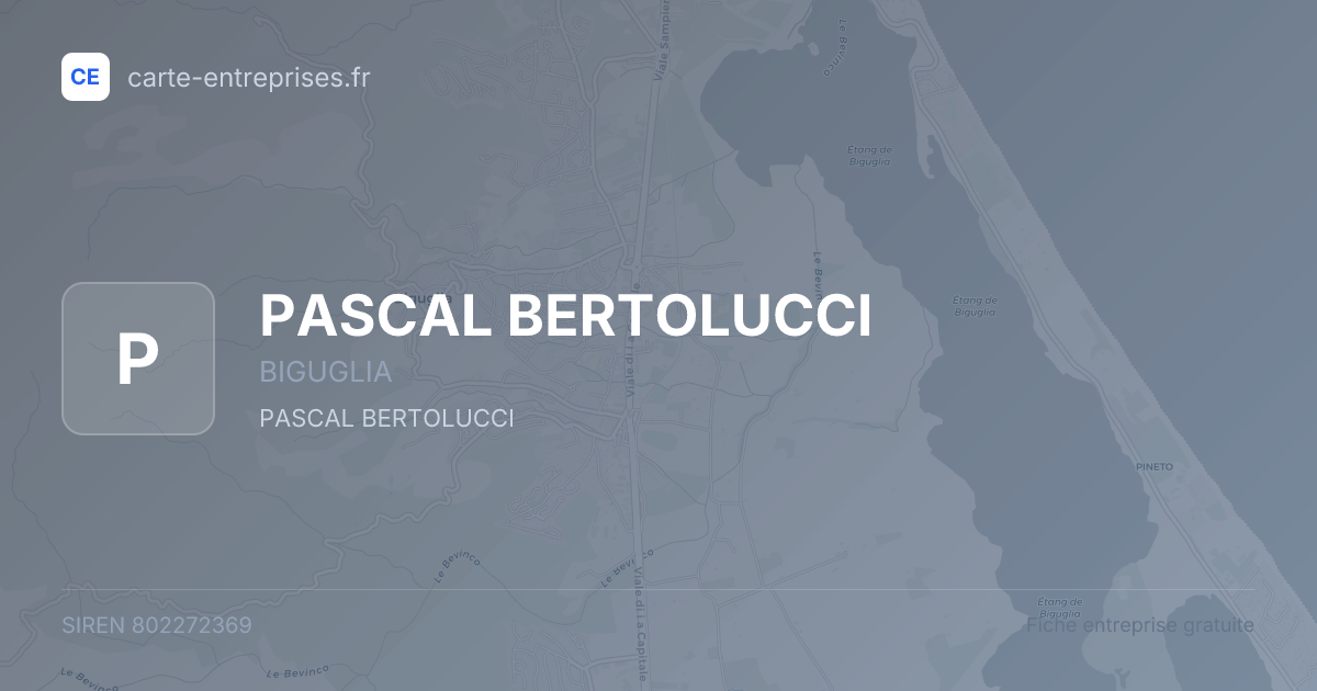 PASCAL BERTOLUCCI — 802272369 — fiche entreprise