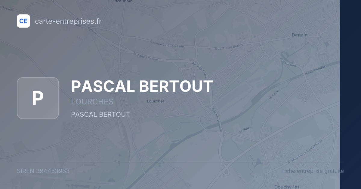 PASCAL BERTOUT — 394453963 — fiche entreprise