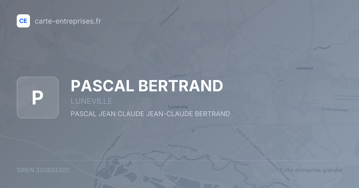 PASCAL BERTRAND — 320833320 — fiche entreprise