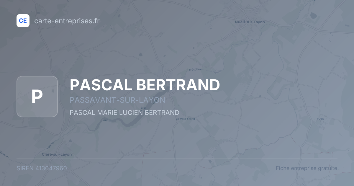 PASCAL BERTRAND — 413047960 — fiche entreprise