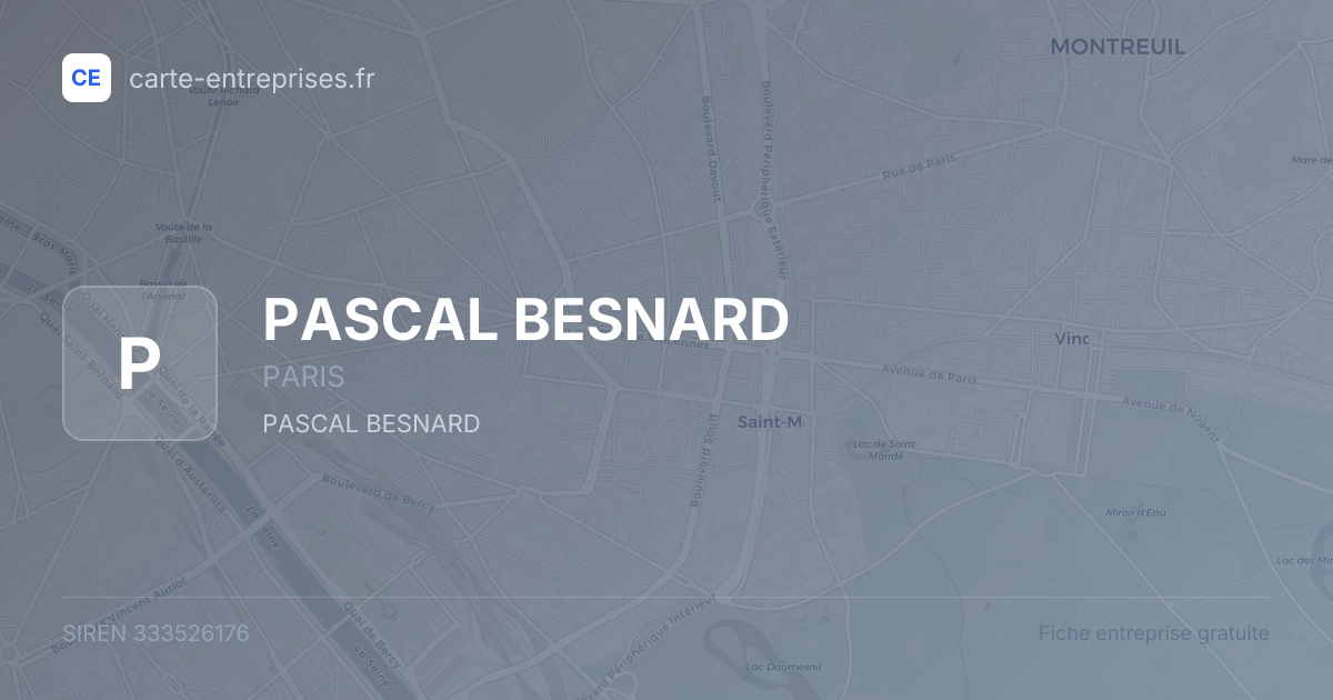 PASCAL BESNARD — 333526176 — fiche entreprise