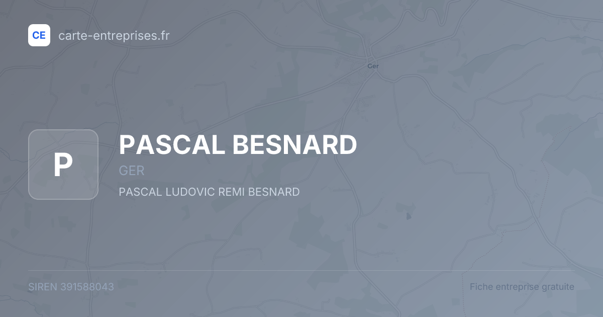 PASCAL BESNARD — 391588043 — fiche entreprise