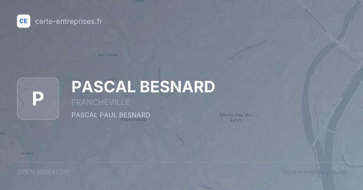 PASCAL BESNARD — 400045316 — fiche entreprise