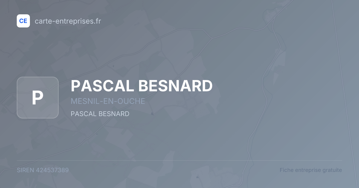 PASCAL BESNARD — 424537389 — fiche entreprise