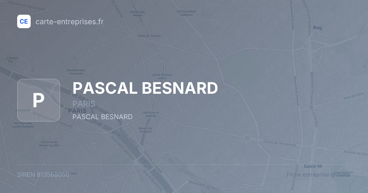 PASCAL BESNARD — 813588050 — fiche entreprise