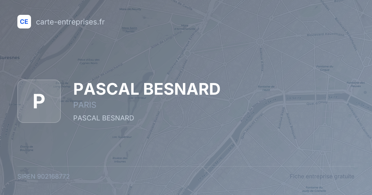 PASCAL BESNARD — 902168772 — fiche entreprise