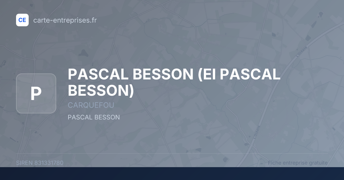 PASCAL BESSON (EI PASCAL BESSON) — 831331780 — fiche entreprise