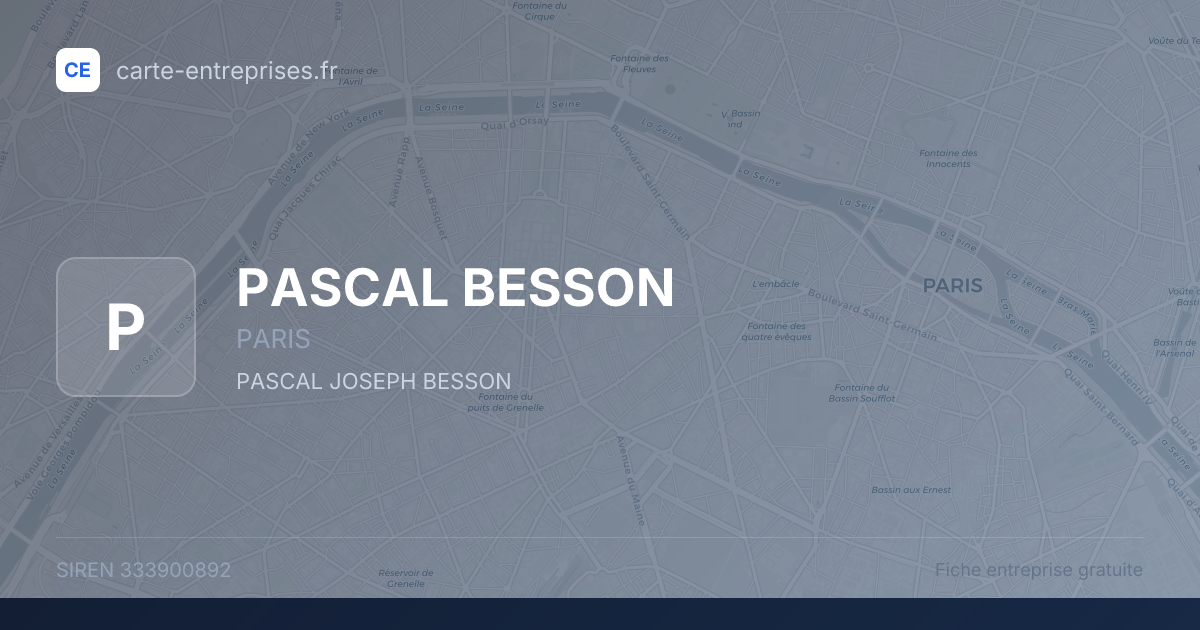 PASCAL BESSON — 333900892 — fiche entreprise