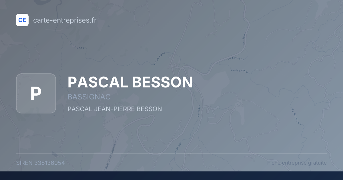PASCAL BESSON — 338136054 — fiche entreprise