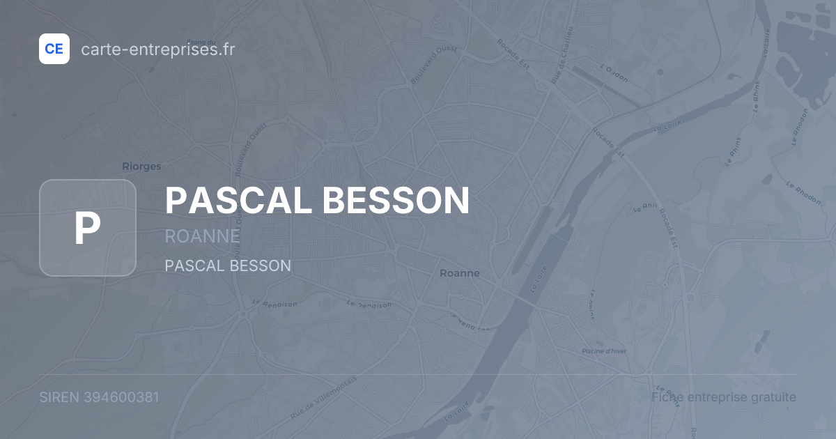 PASCAL BESSON — 394600381 — fiche entreprise