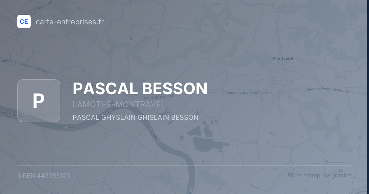 PASCAL BESSON — 443388103 — fiche entreprise