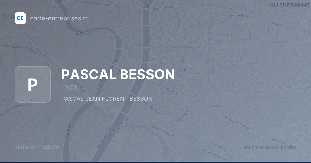 PASCAL BESSON — 835389578 — fiche entreprise