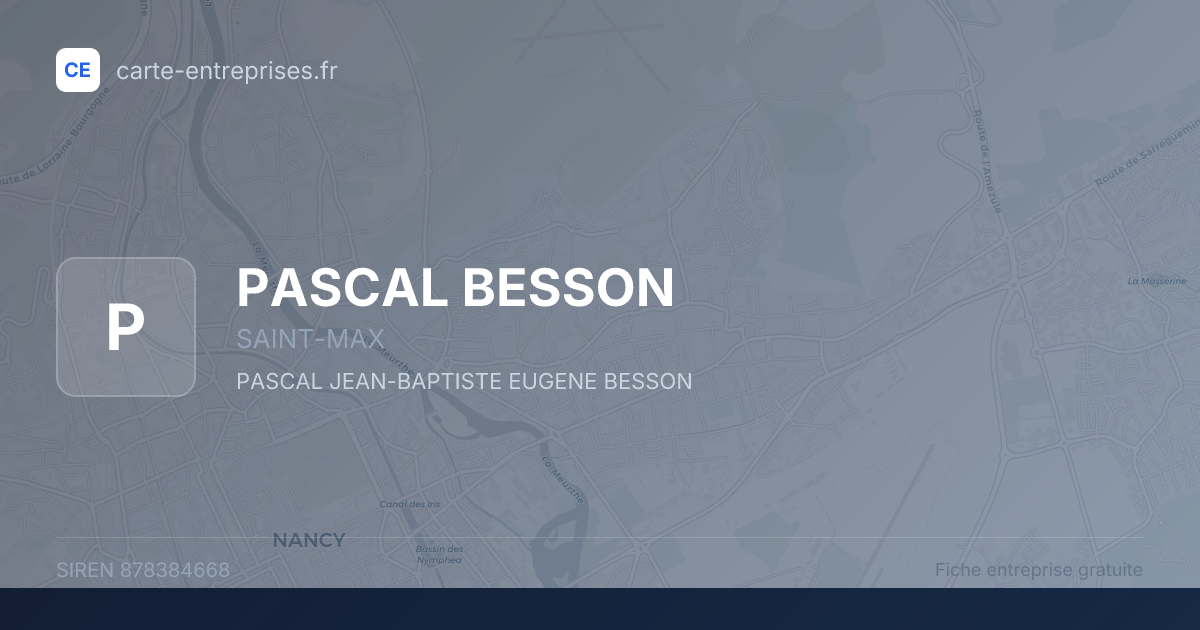 PASCAL BESSON — 878384668 — fiche entreprise