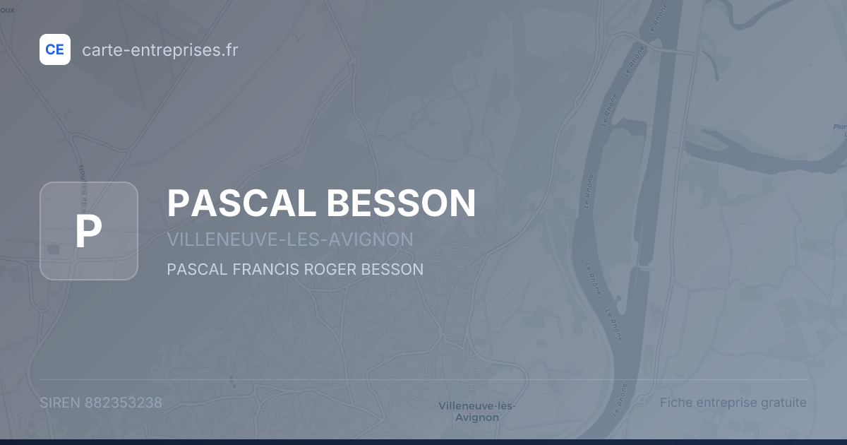 PASCAL BESSON — 882353238 — fiche entreprise