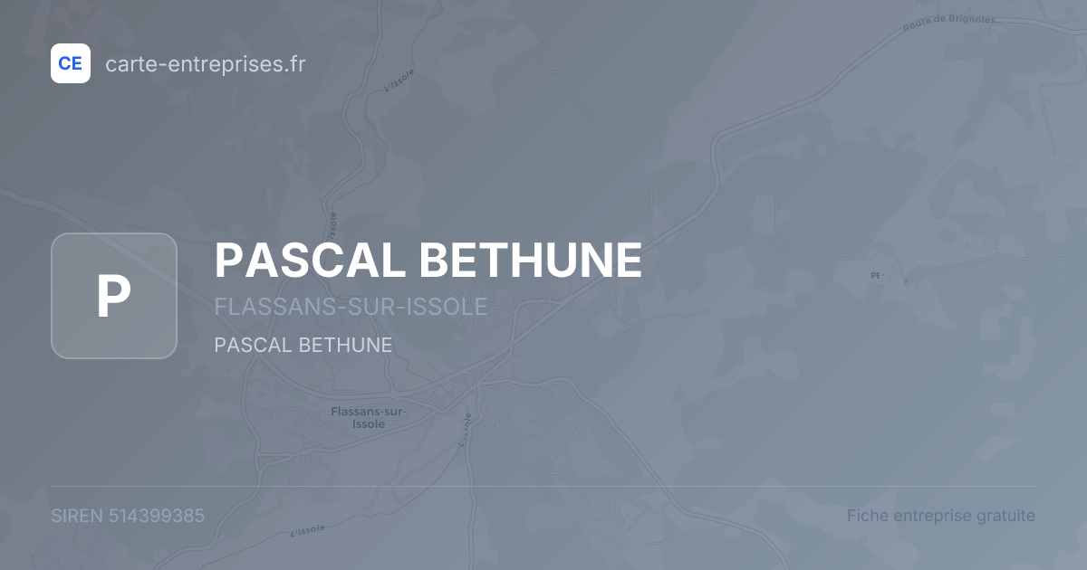 PASCAL BETHUNE — 514399385 — fiche entreprise