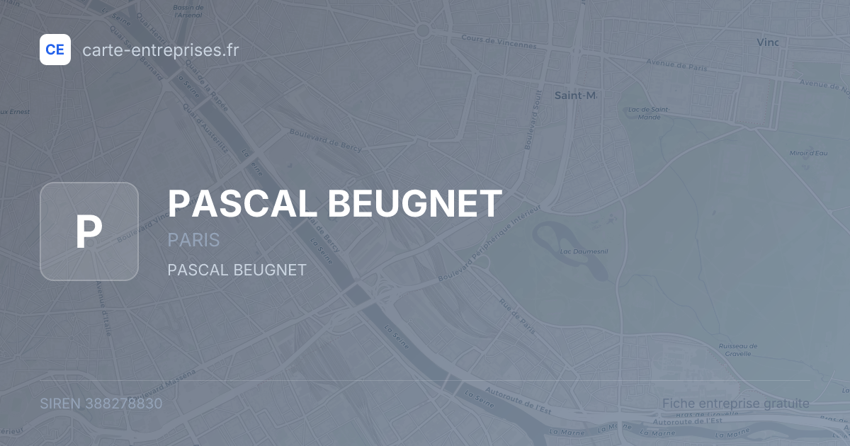 PASCAL BEUGNET — 388278830 — fiche entreprise