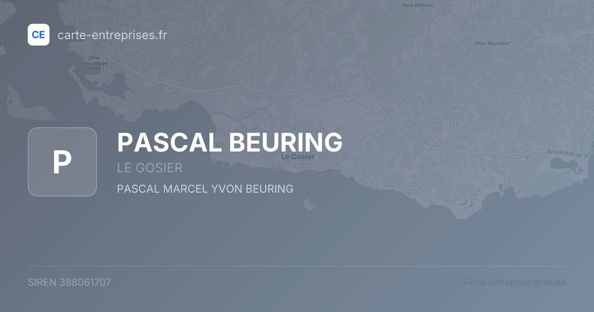 PASCAL BEURING — 388061707 — fiche entreprise