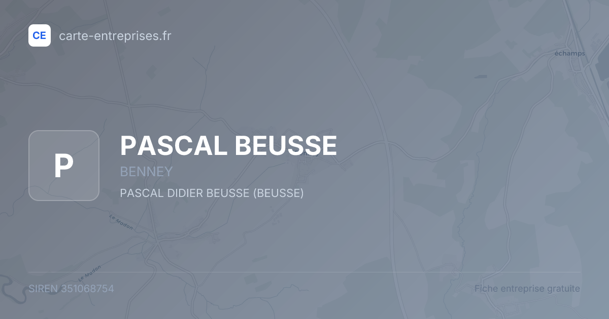 PASCAL BEUSSE — 351068754 — fiche entreprise