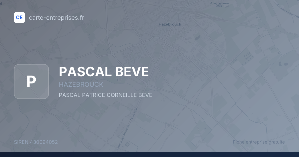 PASCAL BEVE — 430094052 — fiche entreprise