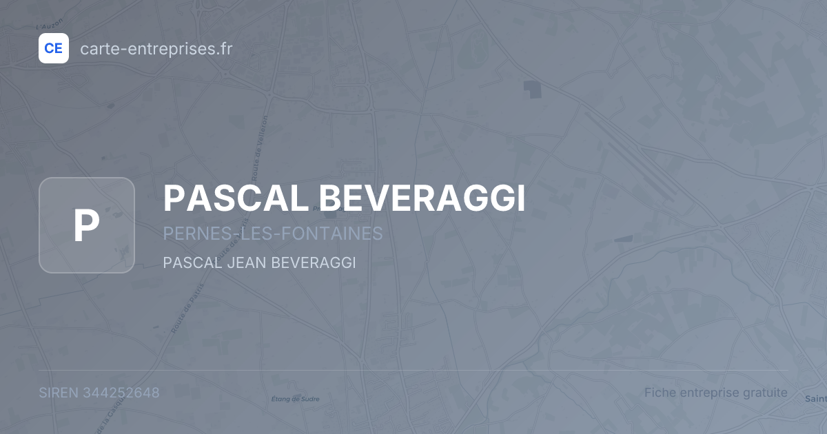 PASCAL BEVERAGGI — 344252648 — fiche entreprise