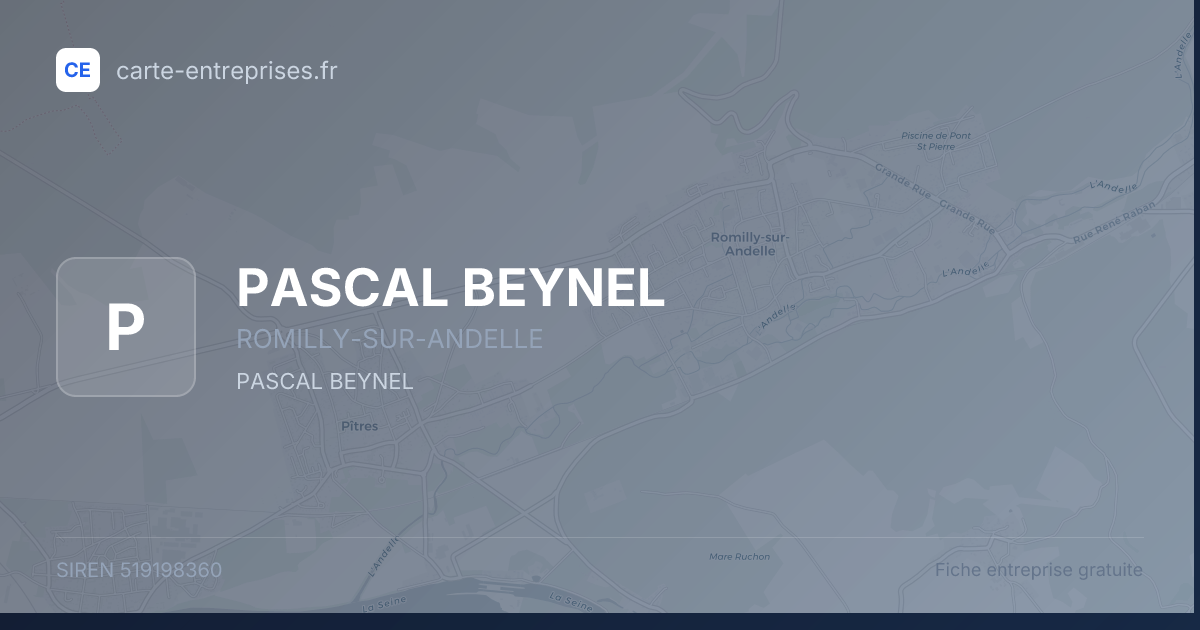 PASCAL BEYNEL — 519198360 — fiche entreprise