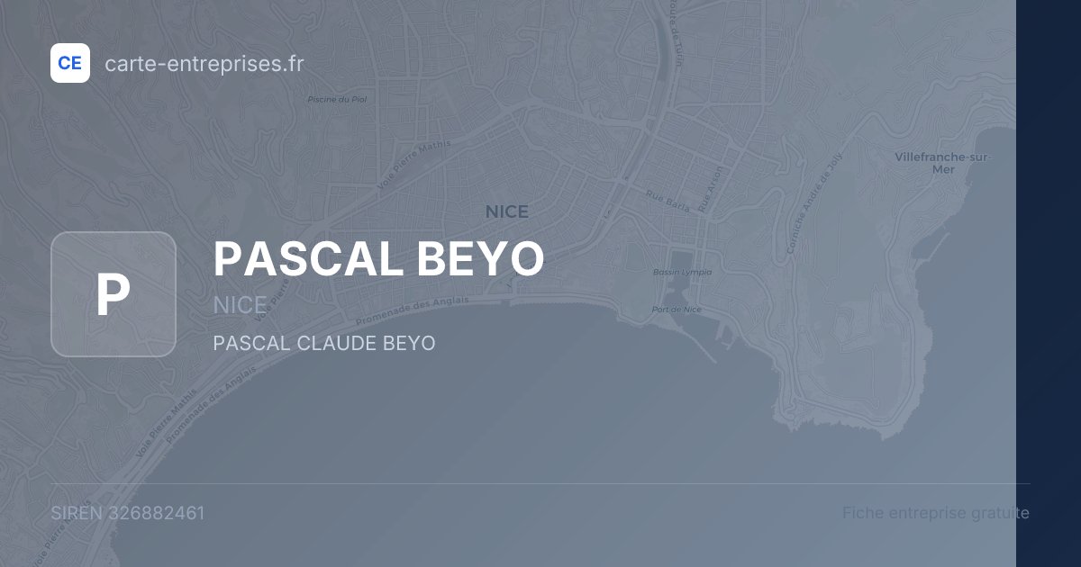PASCAL BEYO — 326882461 — fiche entreprise