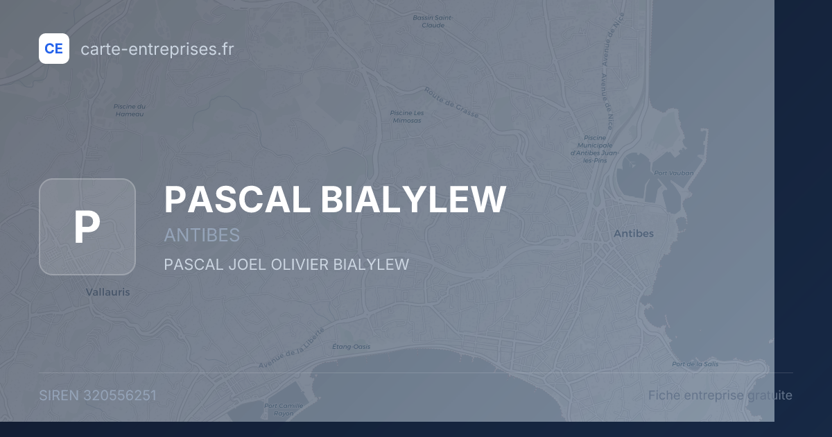 PASCAL BIALYLEW — 320556251 — fiche entreprise
