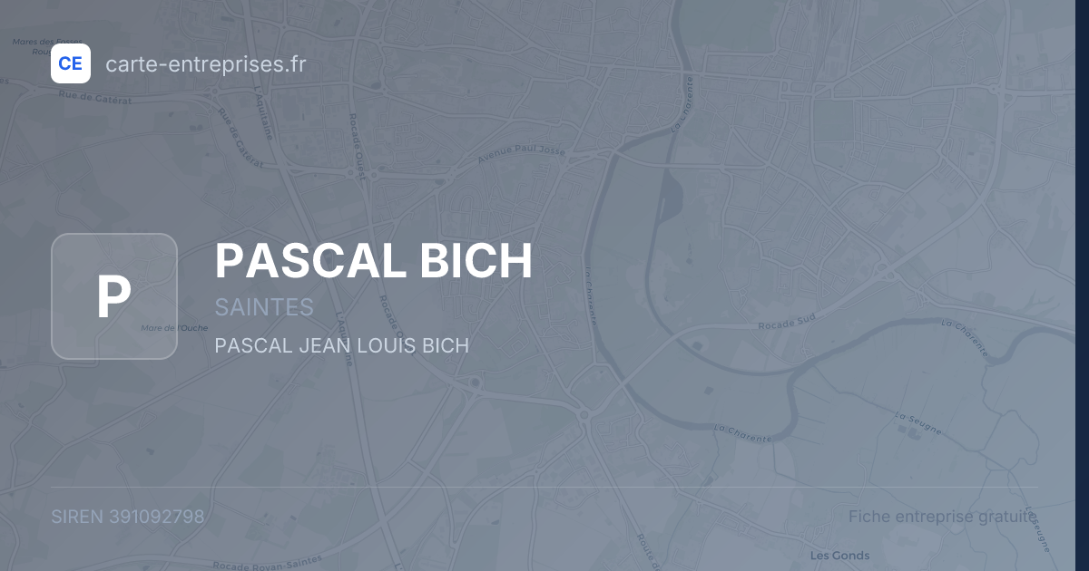 PASCAL BICH — 391092798 — fiche entreprise