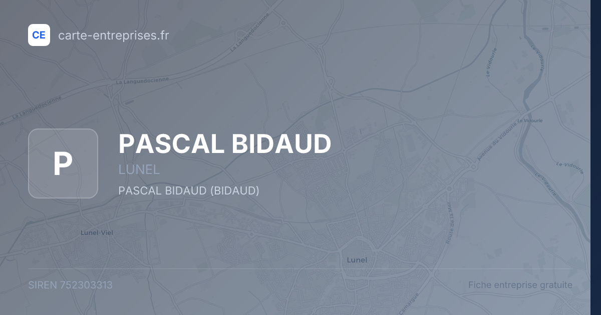 PASCAL BIDAUD — 752303313 — fiche entreprise