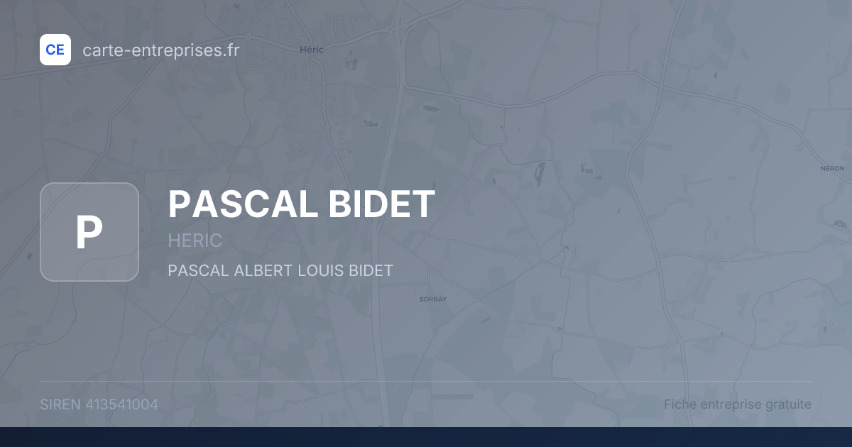 PASCAL BIDET — 413541004 — fiche entreprise