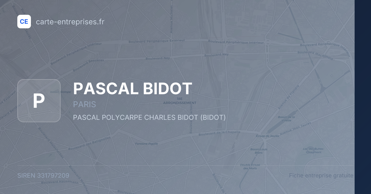 PASCAL BIDOT — 331797209 — fiche entreprise