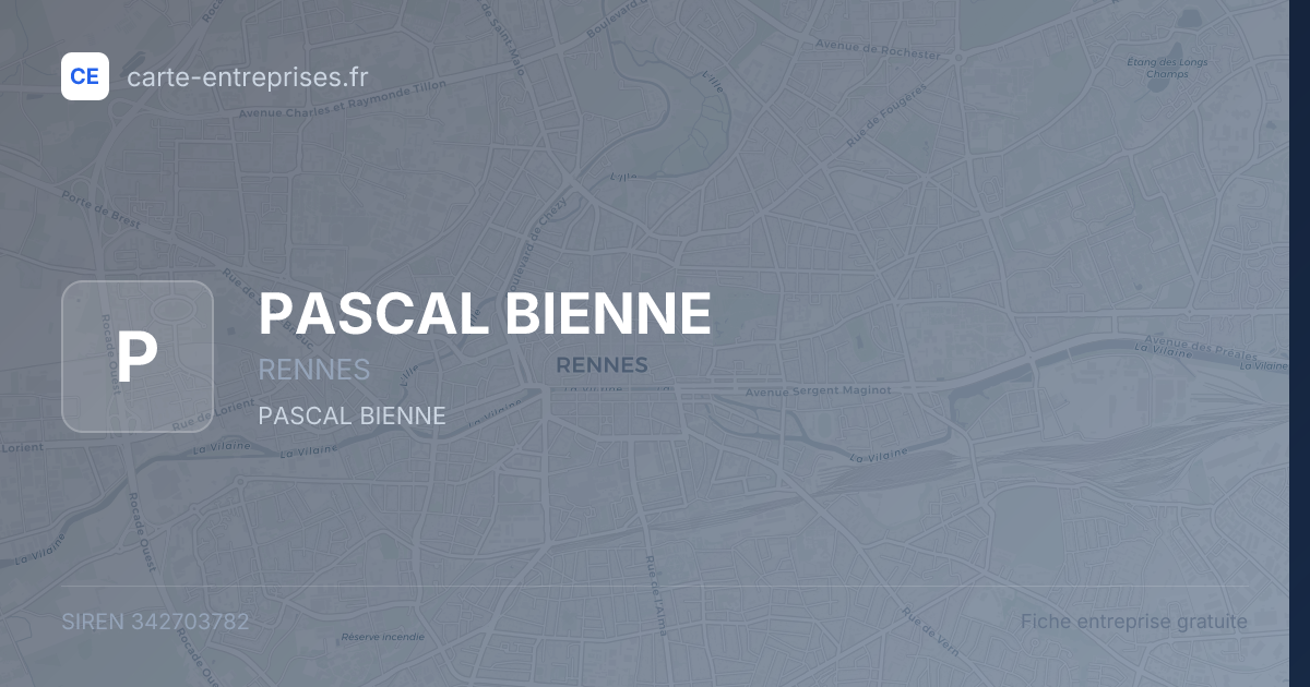 PASCAL BIENNE — 342703782 — fiche entreprise