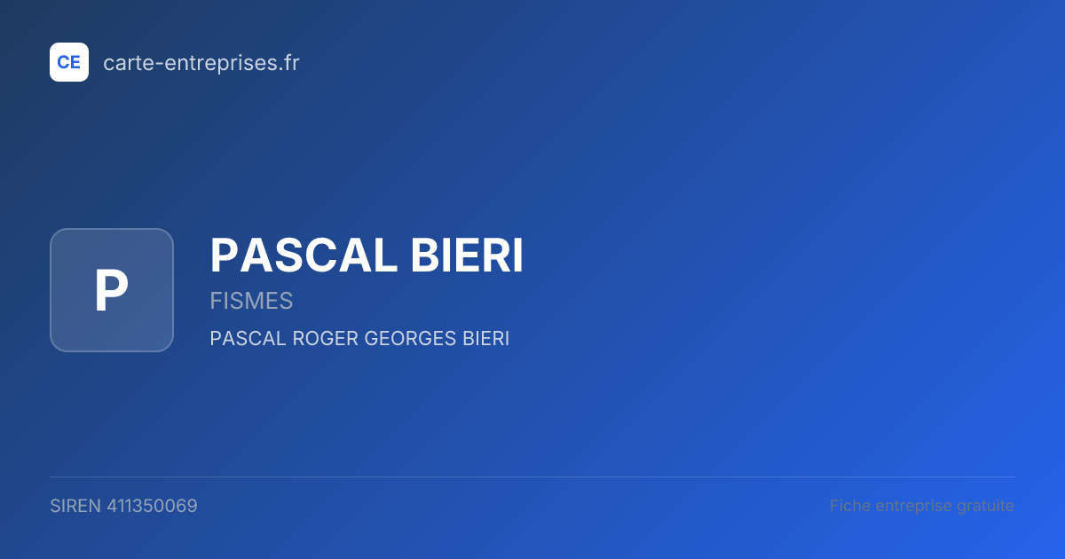 PASCAL BIERI — 411350069 — fiche entreprise