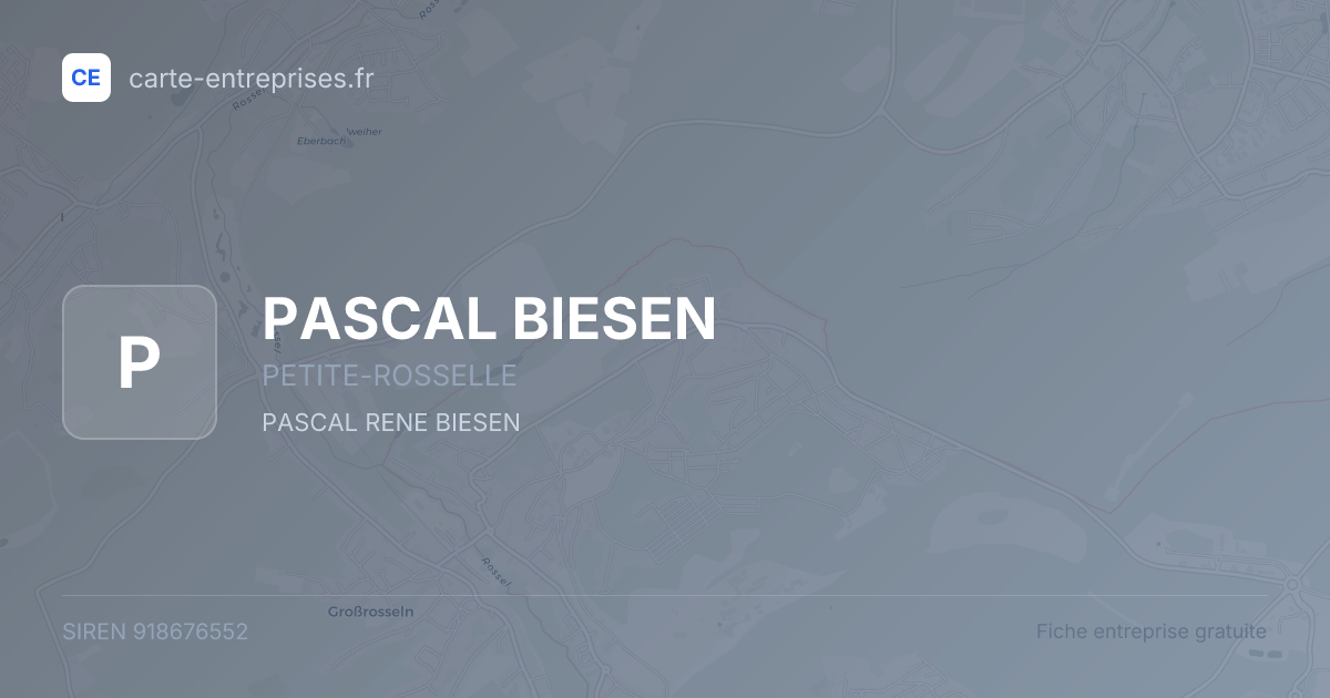 PASCAL BIESEN — 918676552 — fiche entreprise