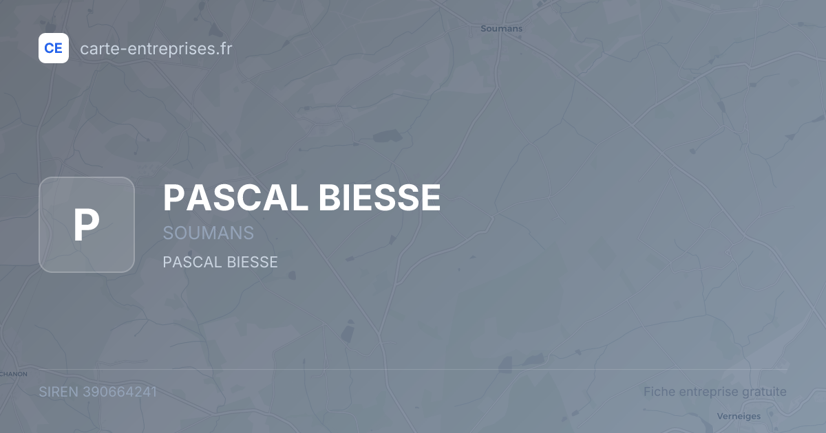 PASCAL BIESSE — 390664241 — fiche entreprise