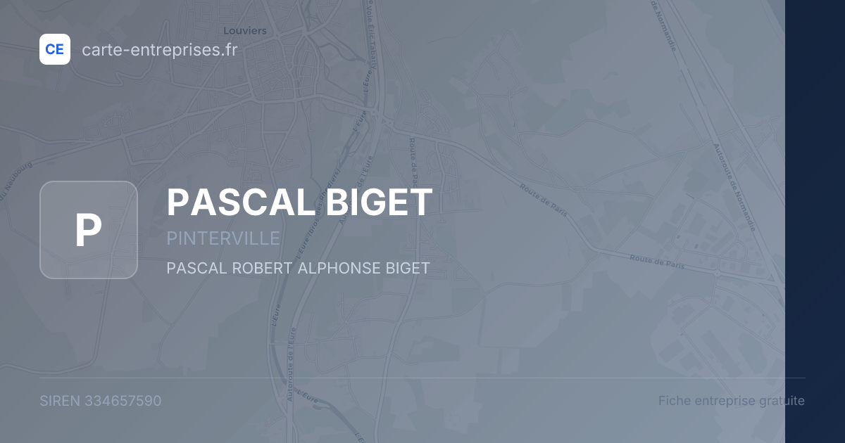 PASCAL BIGET — 334657590 — fiche entreprise