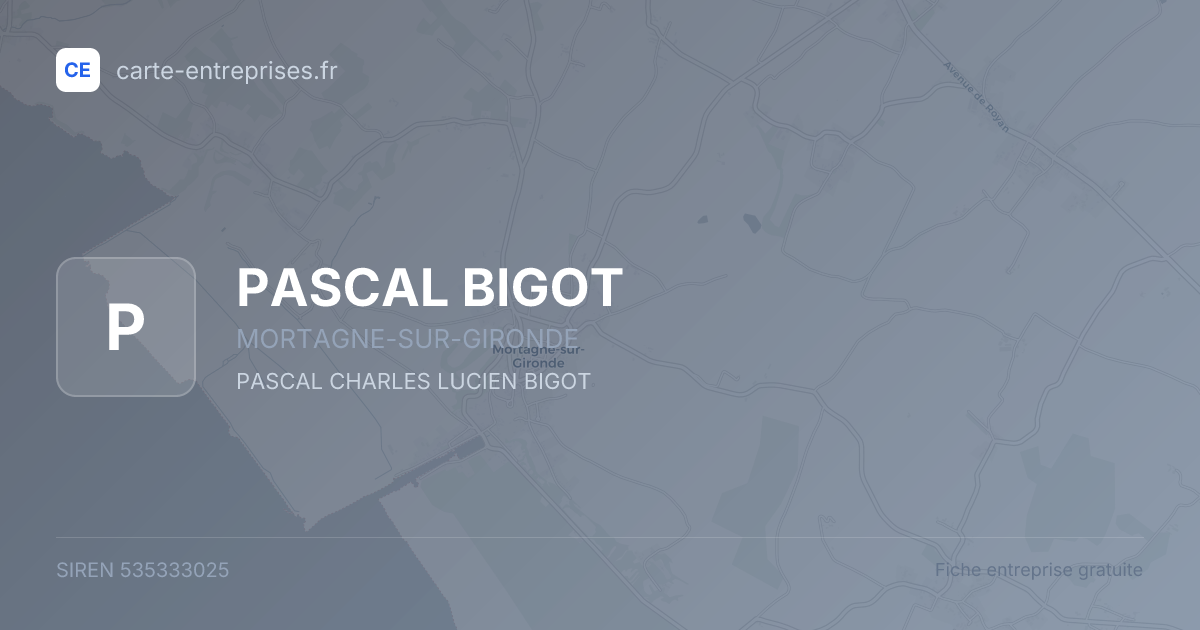 PASCAL BIGOT — 535333025 — fiche entreprise