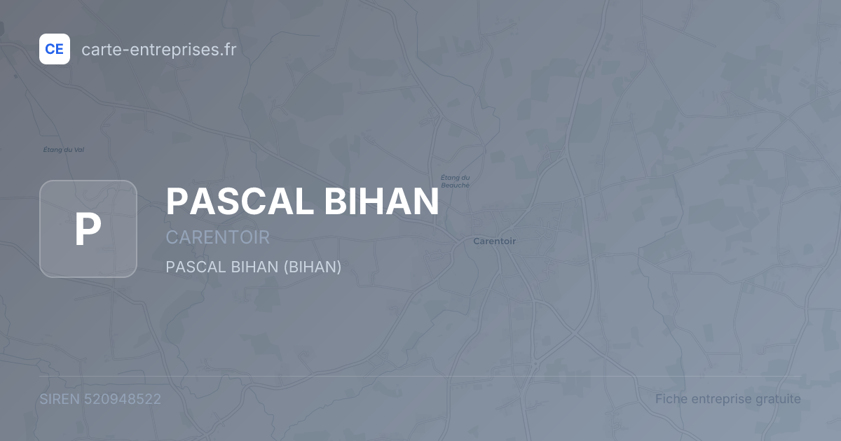 PASCAL BIHAN — 520948522 — fiche entreprise