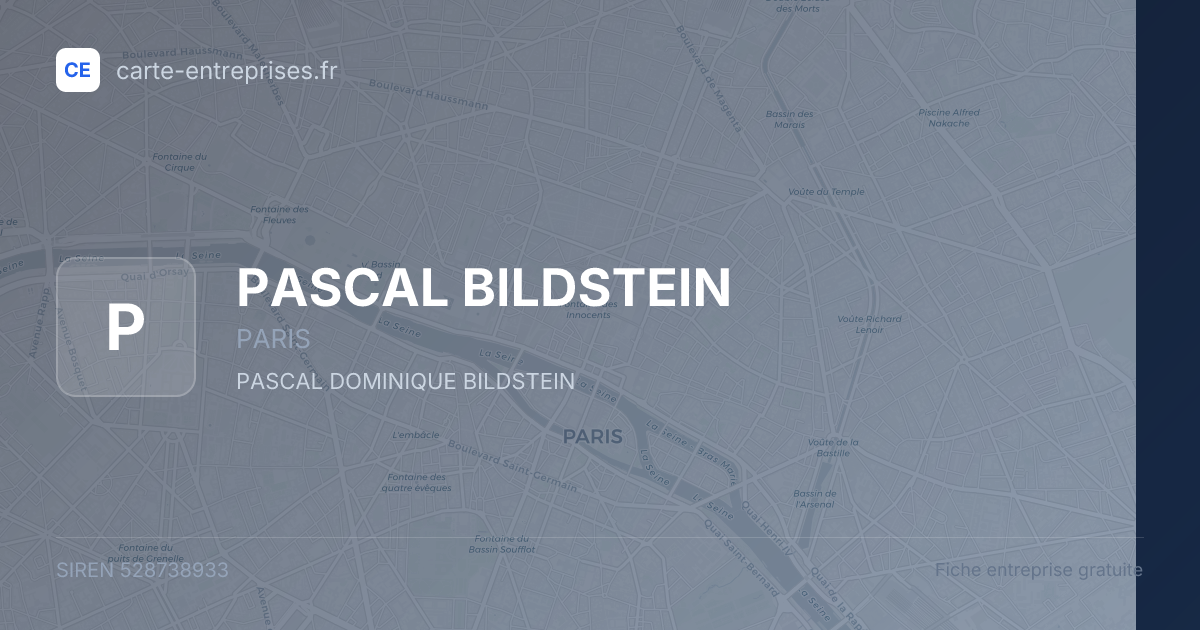 PASCAL BILDSTEIN — 528738933 — fiche entreprise