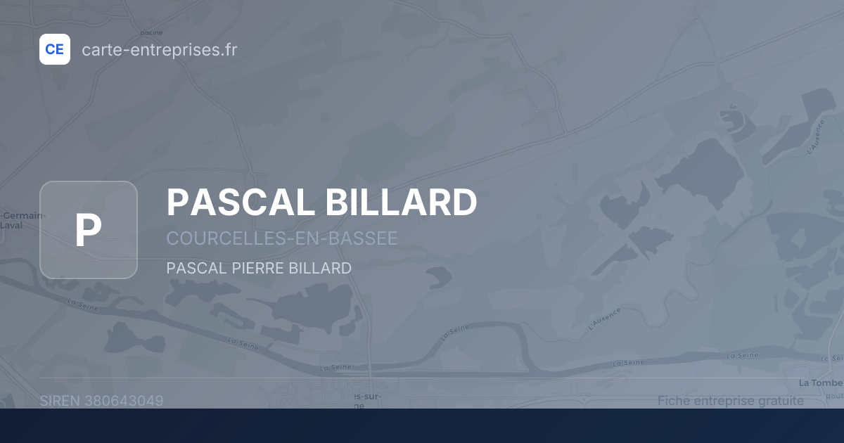 PASCAL BILLARD — 380643049 — fiche entreprise