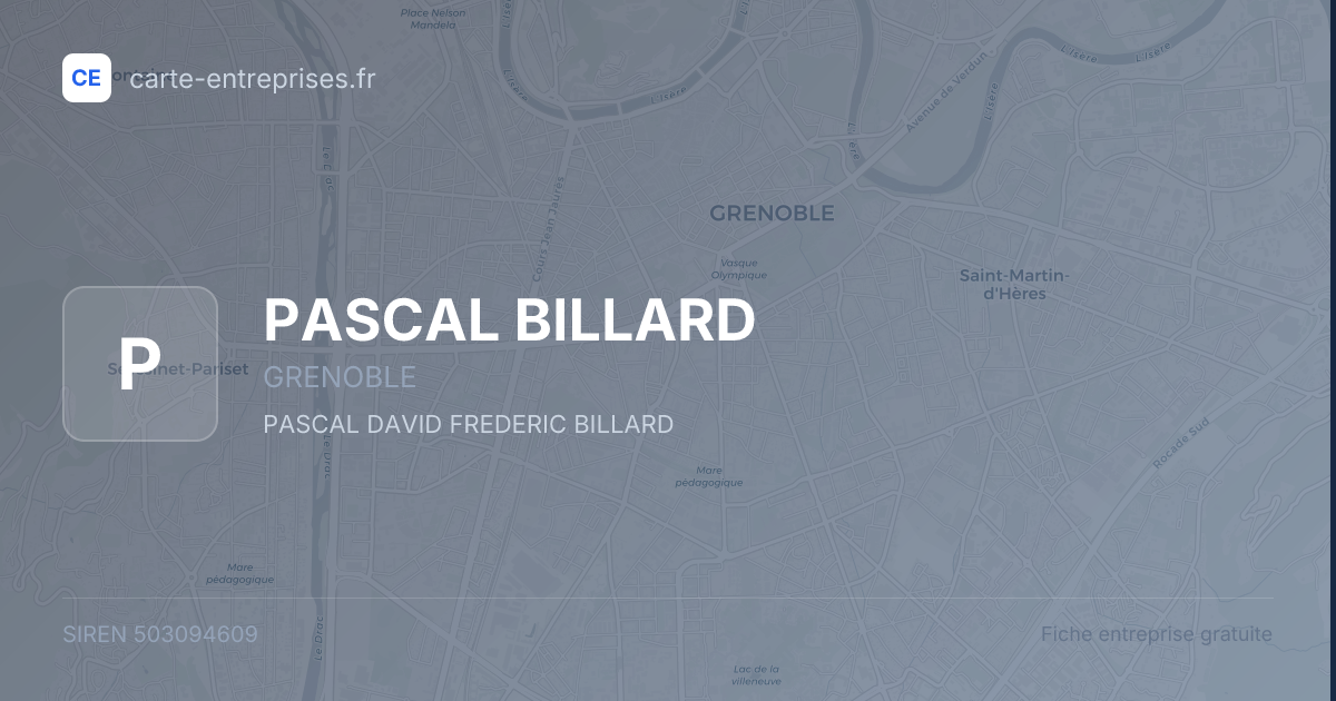 PASCAL BILLARD — 503094609 — fiche entreprise