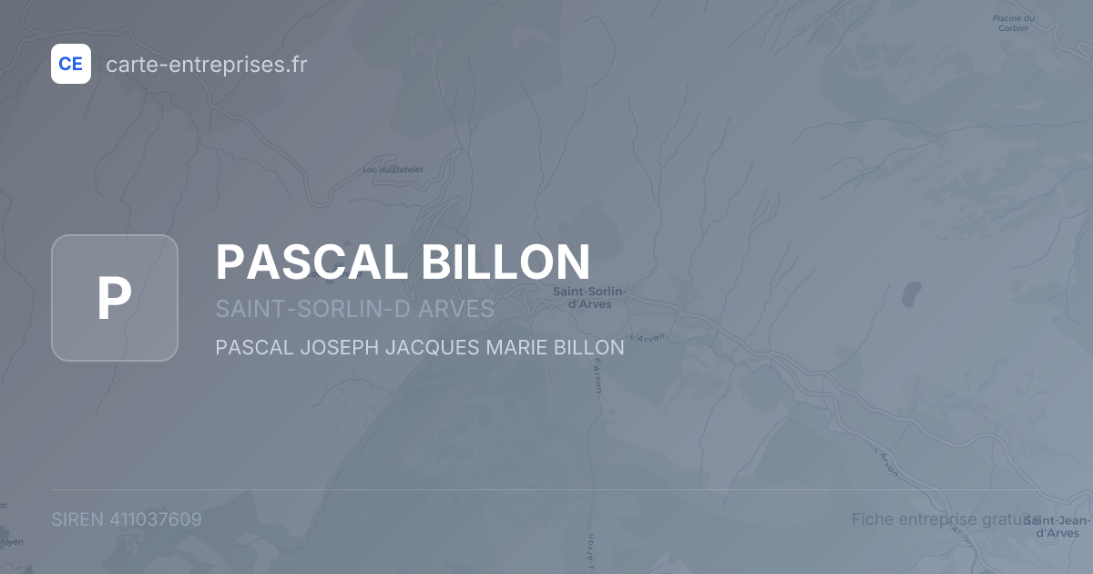PASCAL BILLON — 411037609 — fiche entreprise