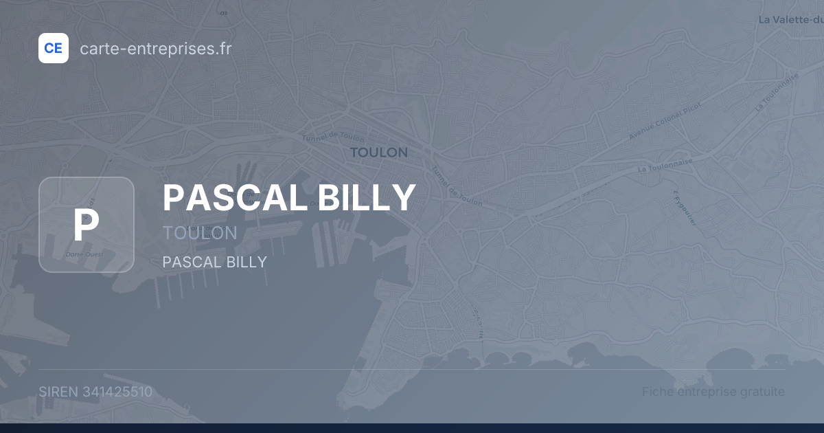 PASCAL BILLY — 341425510 — fiche entreprise