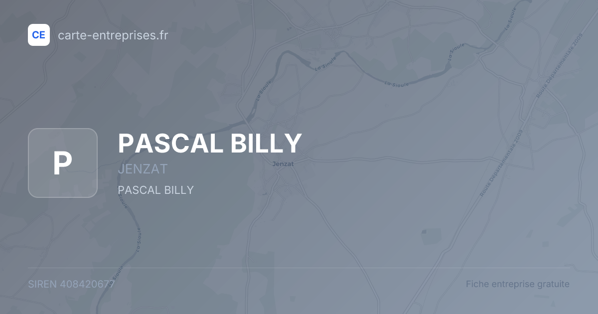 PASCAL BILLY — 408420677 — fiche entreprise