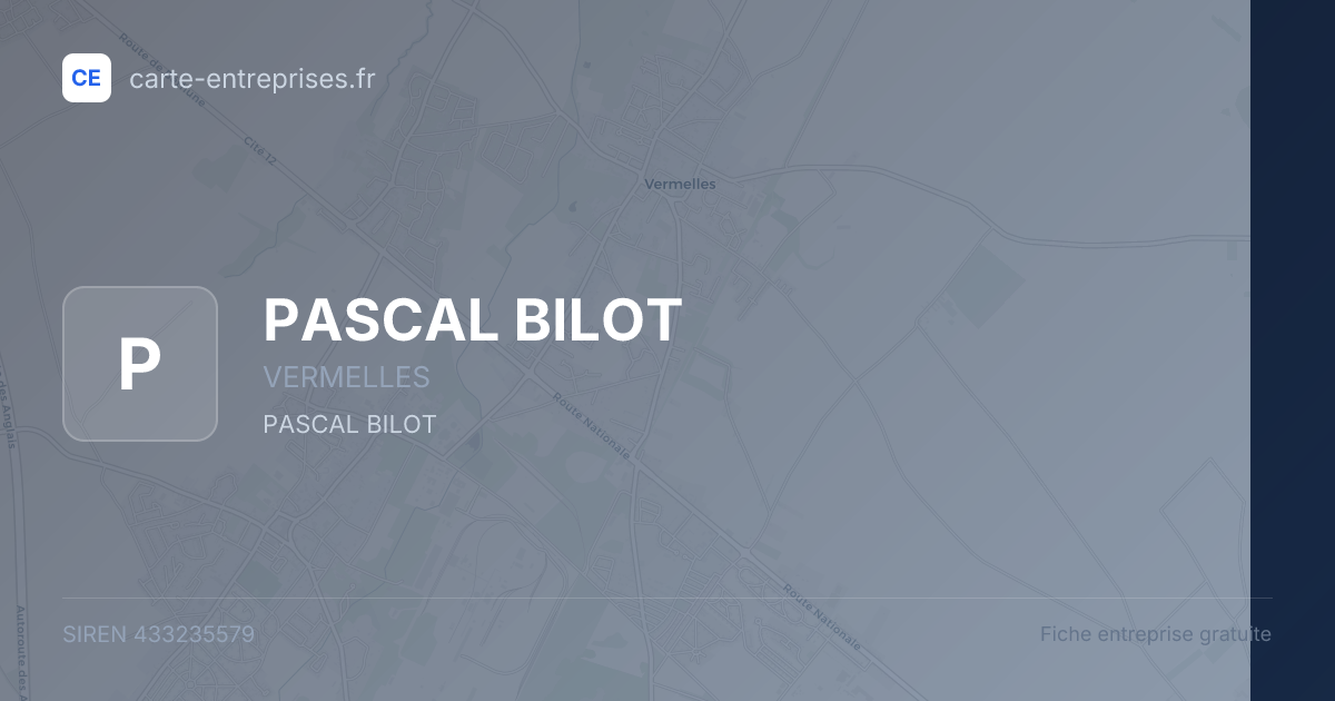 PASCAL BILOT — 433235579 — fiche entreprise